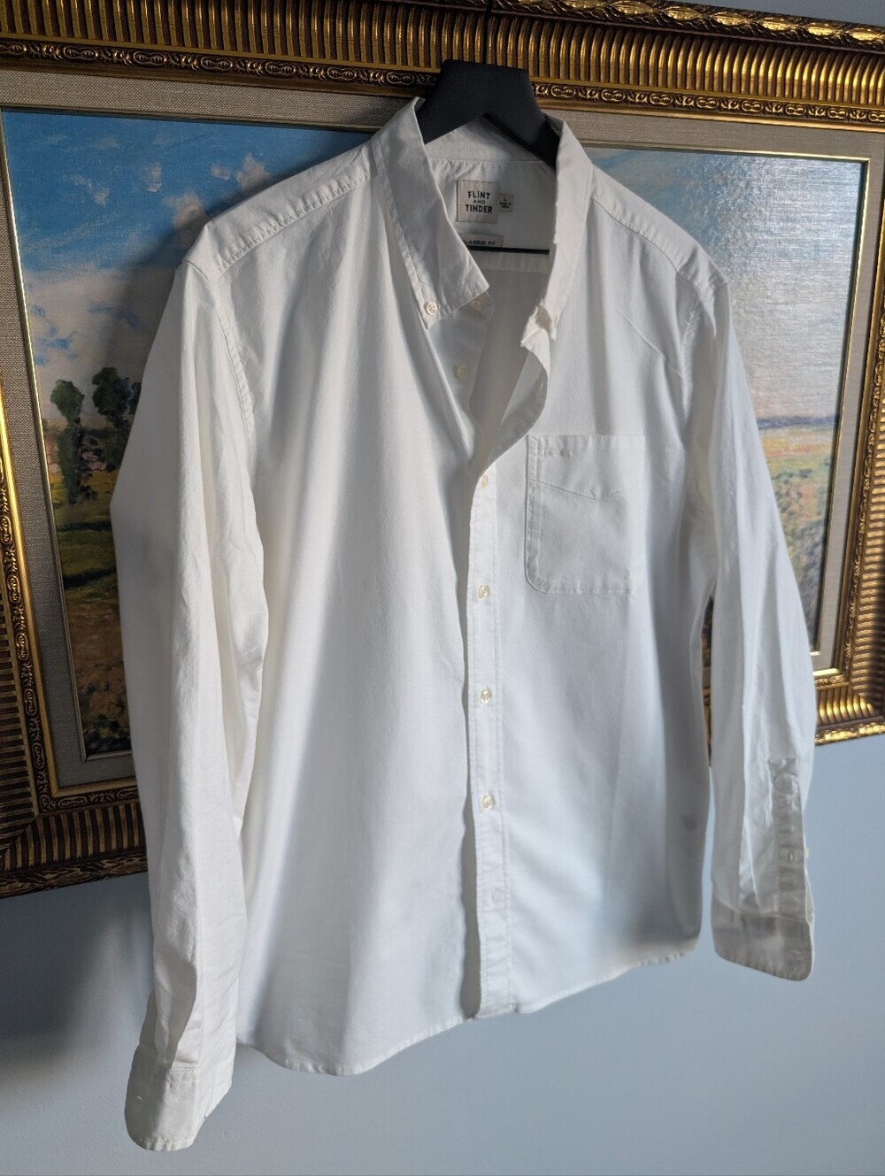 Flint and Tinder White Casual Button-Down Shirt